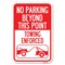 Signmission No Parking Beyond This Point Towing Enf Heavy-Gauge Aluminum Sign, 12" x 18", A-1218-23760 A-1218-23760 - alternate 1